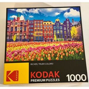 Kodak Premium Puzzle 1000 Pieces Amsterdam Tulips Cityscape Jigsaw